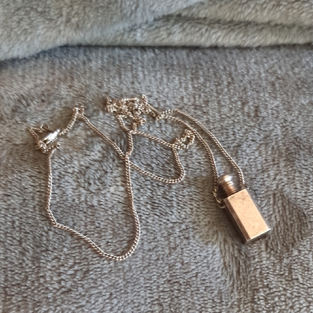 Vtg Sterling Silver Perfume Bottle Pendant Necklace